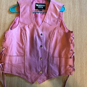 Pink Leather Vest